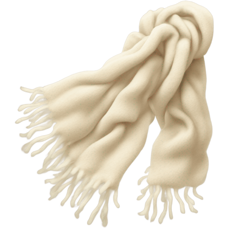 Cream fluffy scarf no person emoji