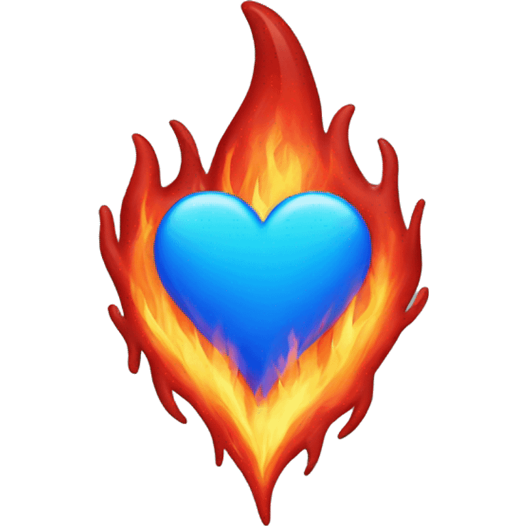 red heart in blue fire emoji