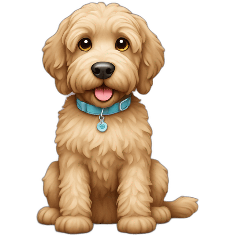 labradoodle with collar sit emoji