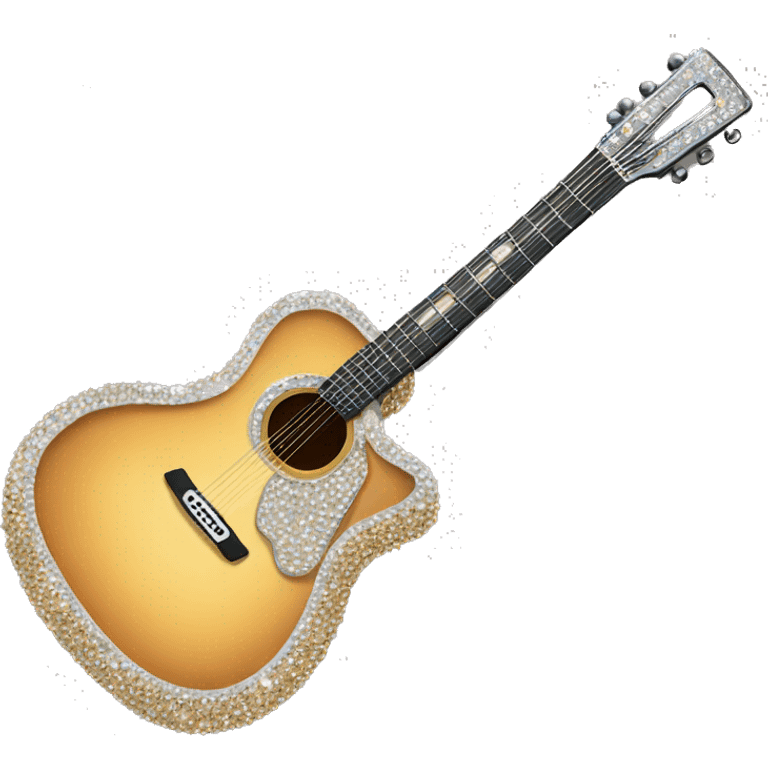 Bedazzled acoustic guitar emoji