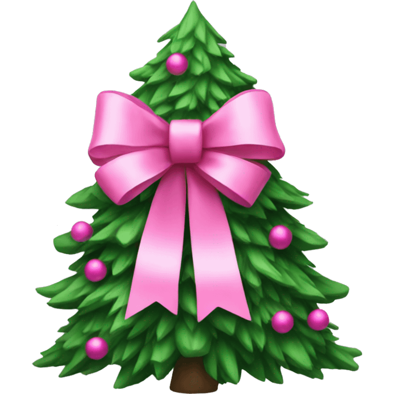 christmas tree with pink bows emoji