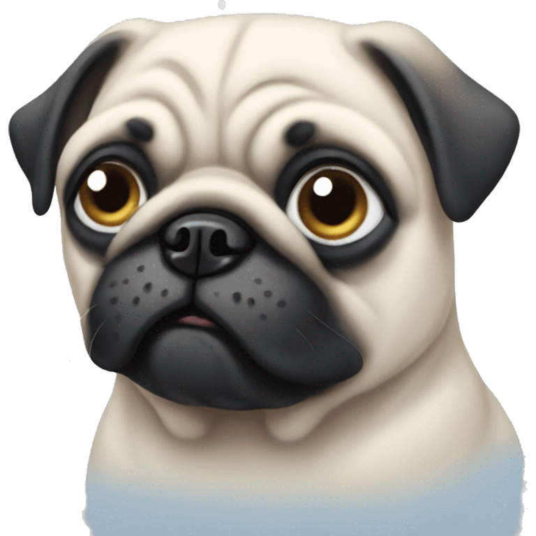 Snowy pug emoji