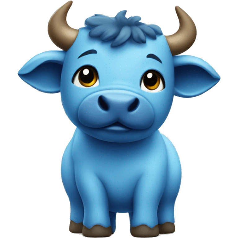 a cute blue bull emoji