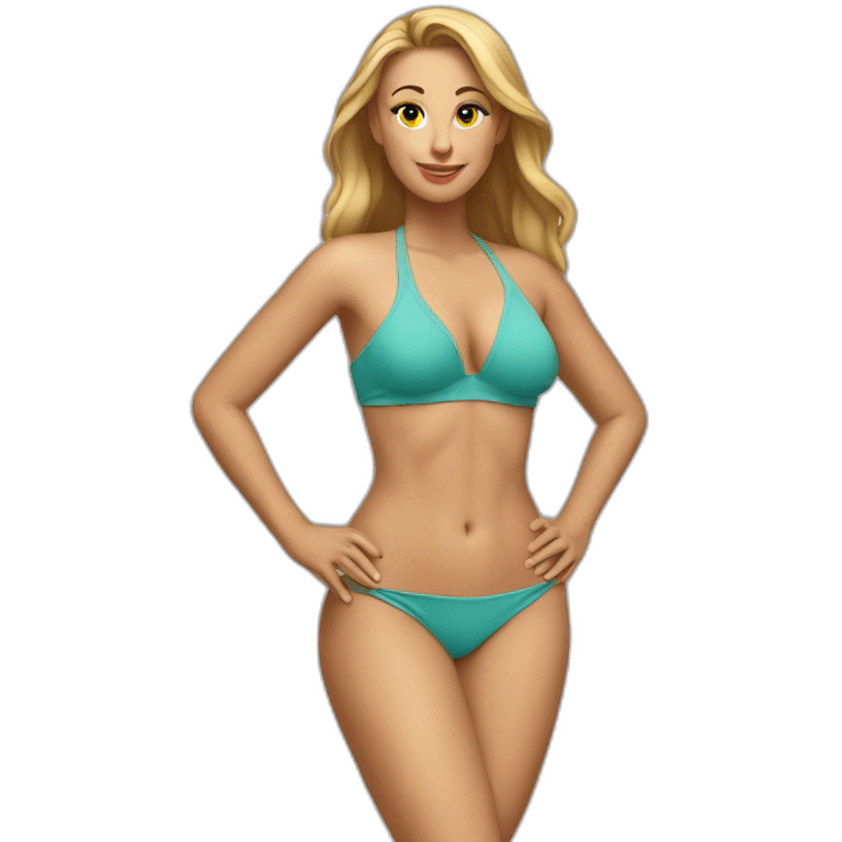 soft-fit Caucasian woman bikini (beach body) bed emoji