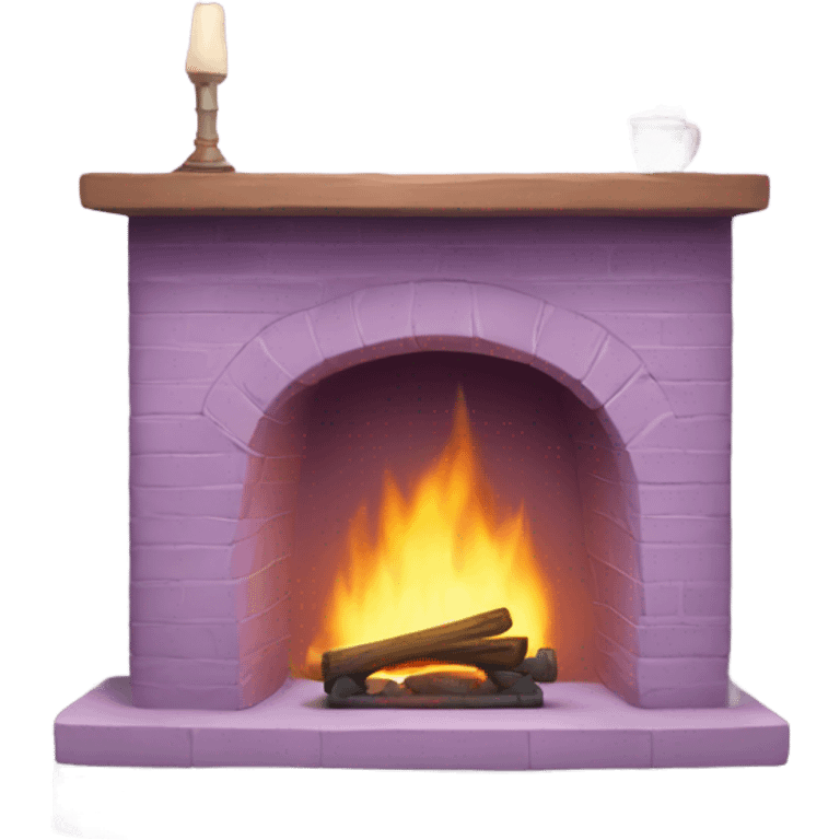 cozy light purple fireplace emoji