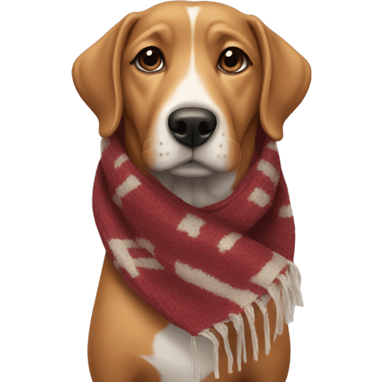 dog wearing scarf emoji