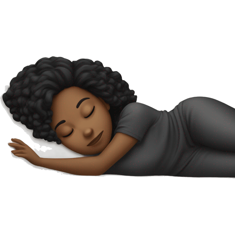 Black girl black hair sleeping emoji