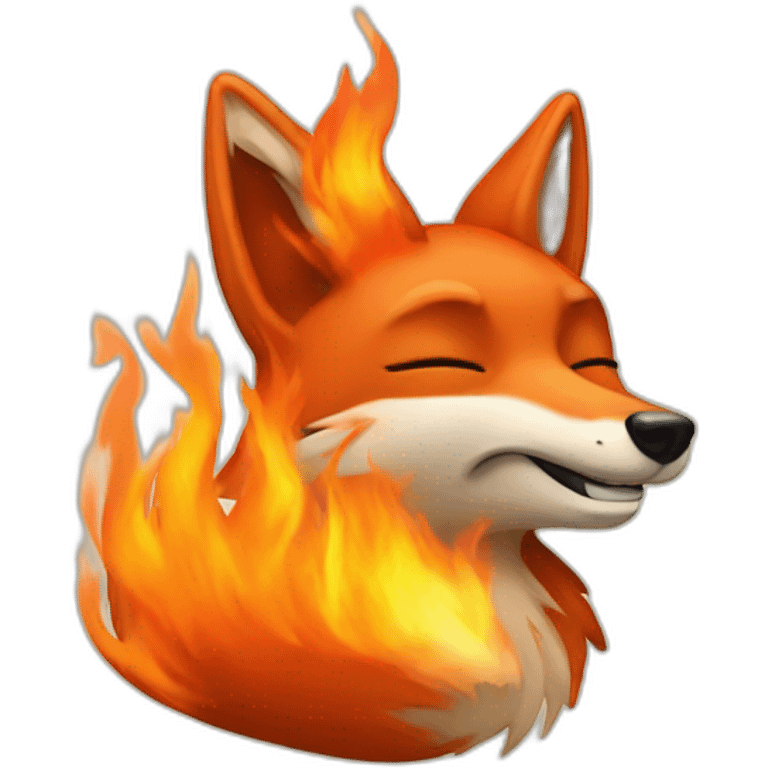 fox on fire emoji