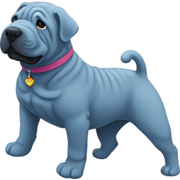 Blue Shar Pei crossing the rainbow bridge emoji