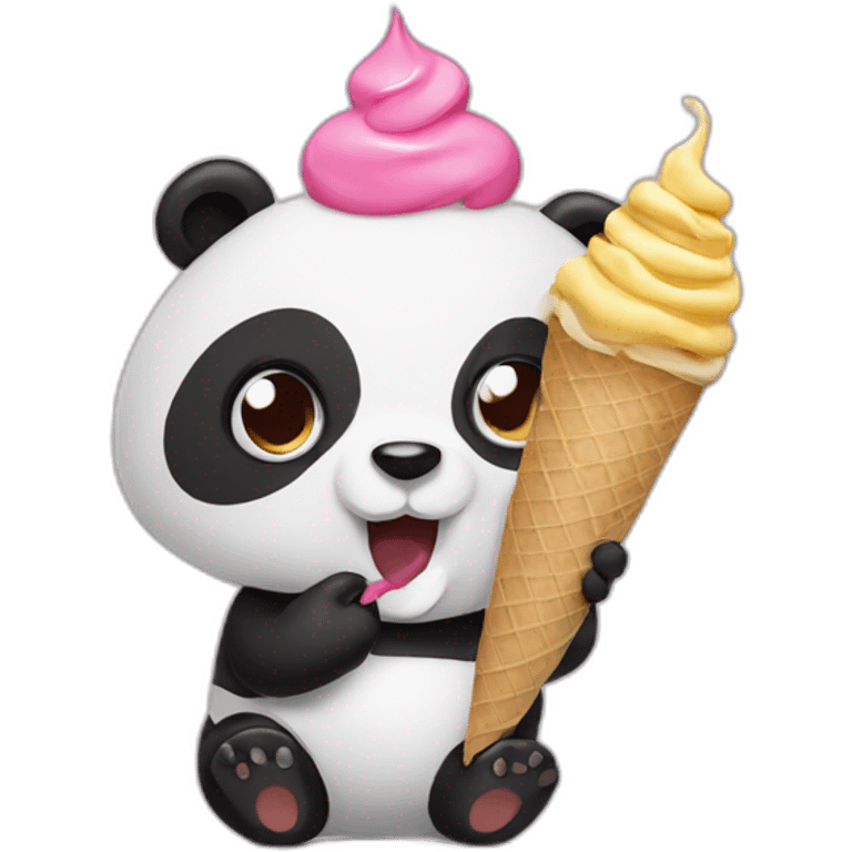 Panda eating ice cream emoji