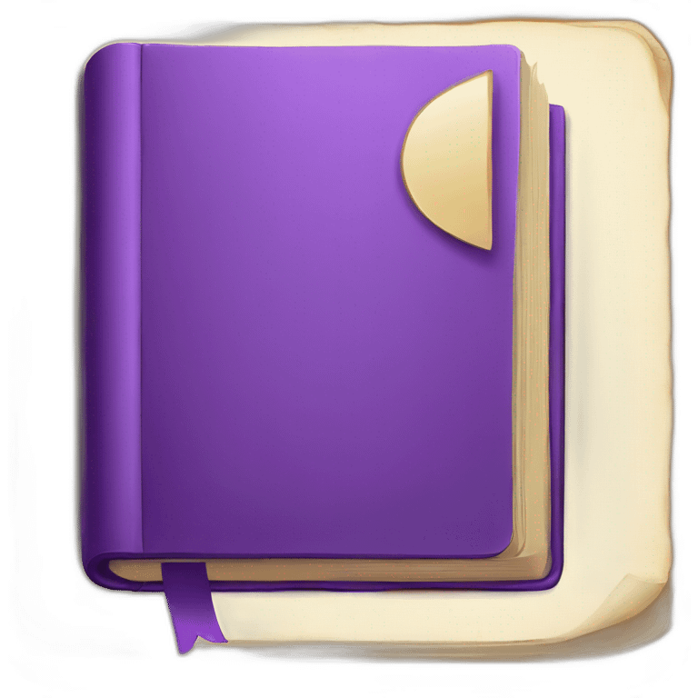 purple book with emoji