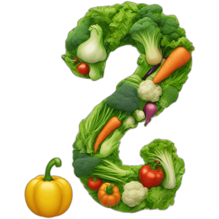 A QUESTION MARK MADE OF VEGETABLE emoji