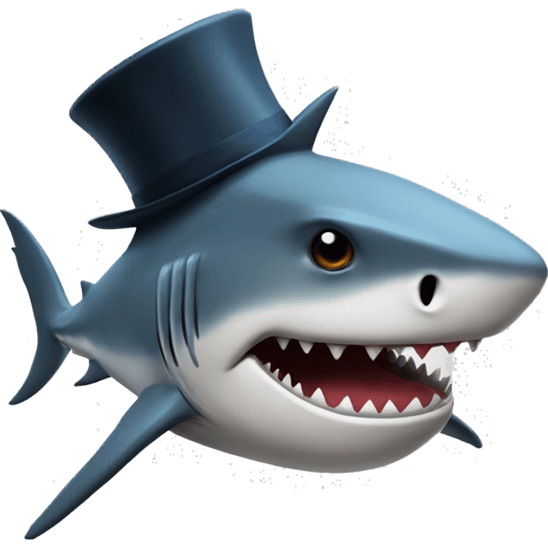 shark with tophat emoji