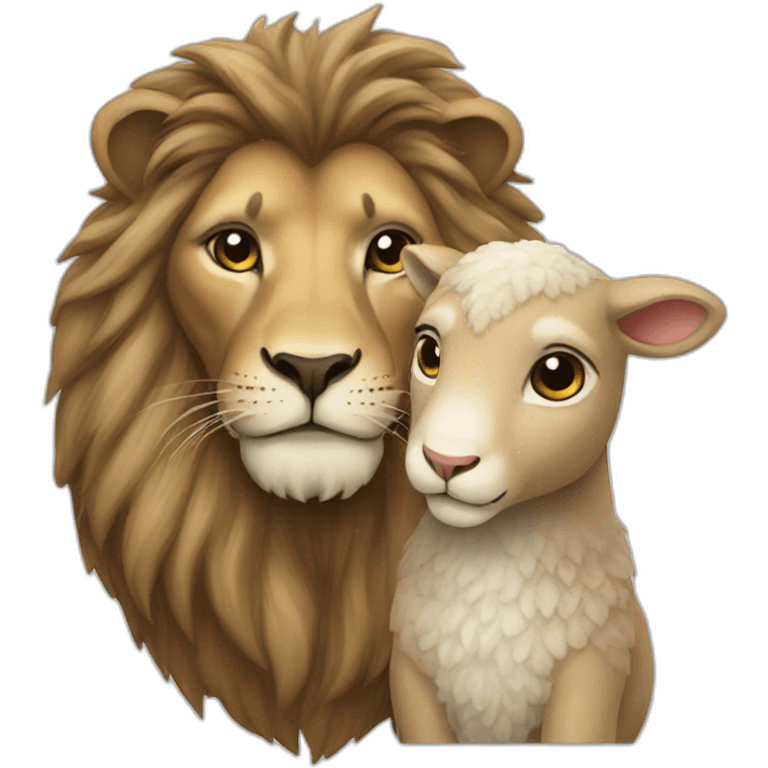 Lion and lamb  emoji