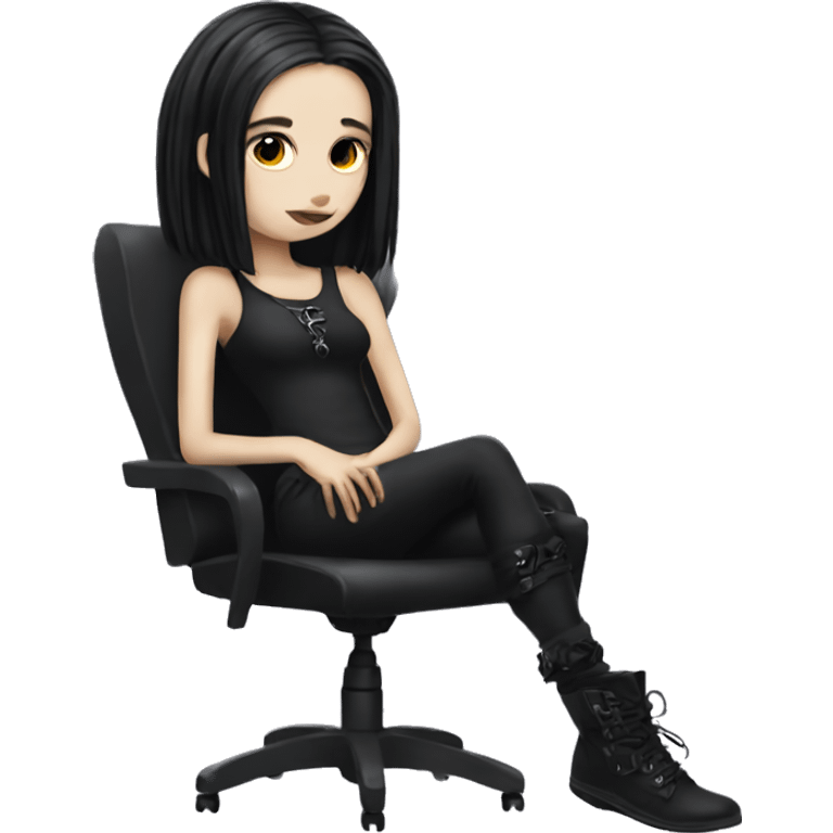 Goth girl relaxing emoji