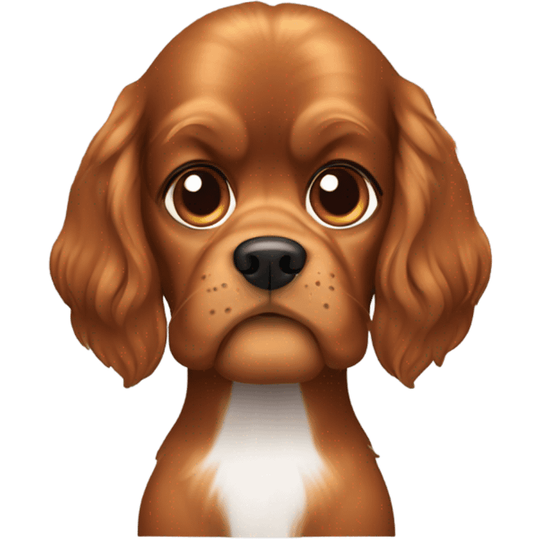 White brunette Man with cavalier dog  emoji