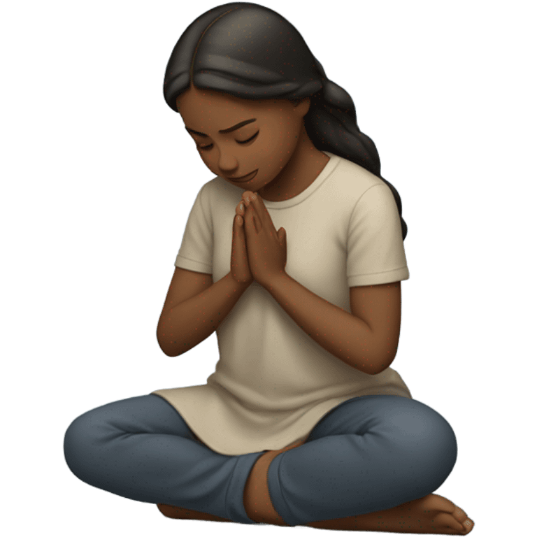 girl praying on knees emoji