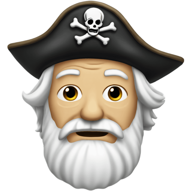 old pirate with white hair and beard, no pirate sign emoji