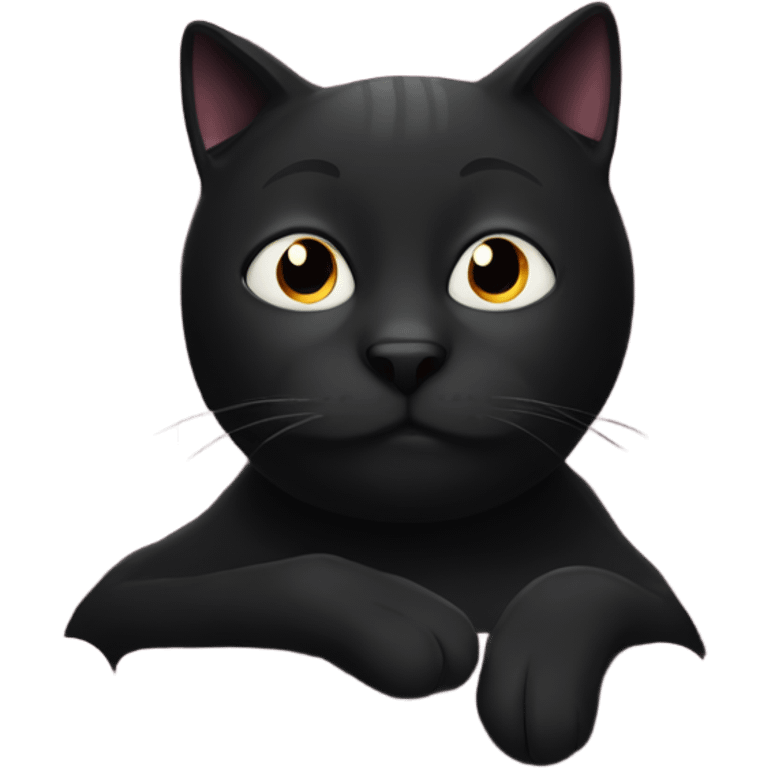 Black cat watching a movie  emoji