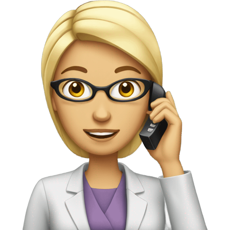 Business Woman talking on cell phone emoji