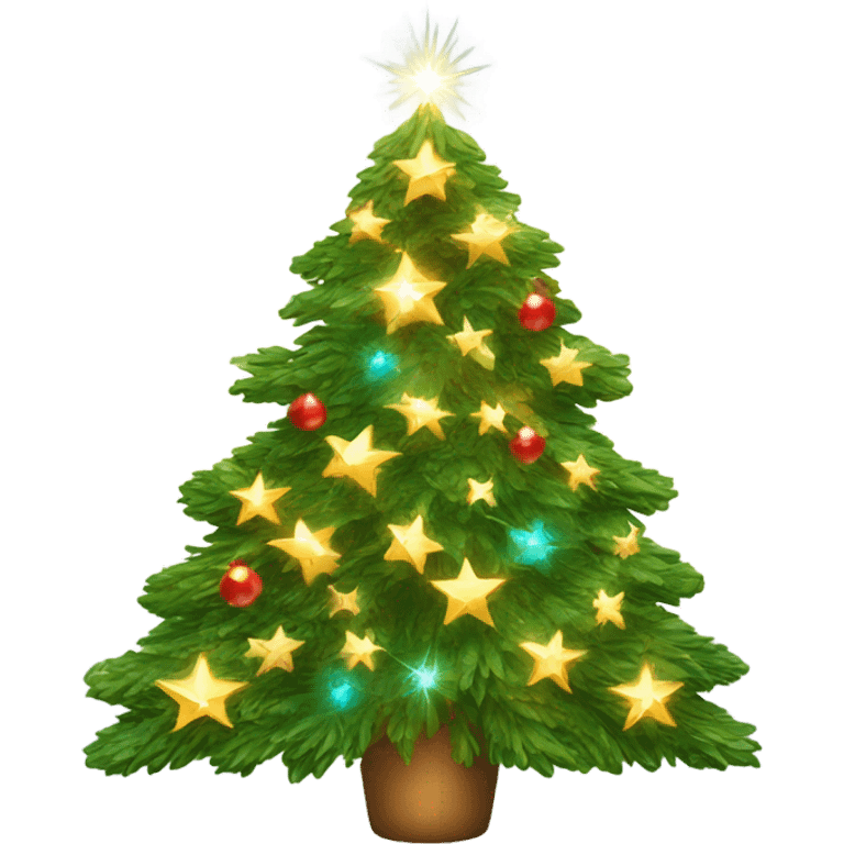 Christmas tree with sparkling ligh emoji