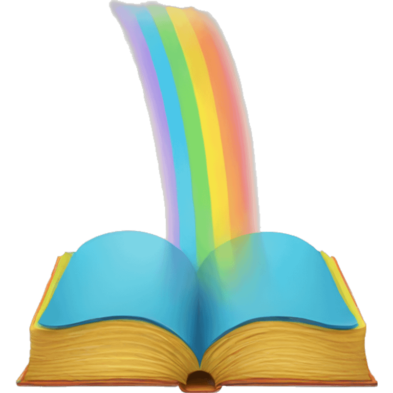 Open book with rainbow emoji