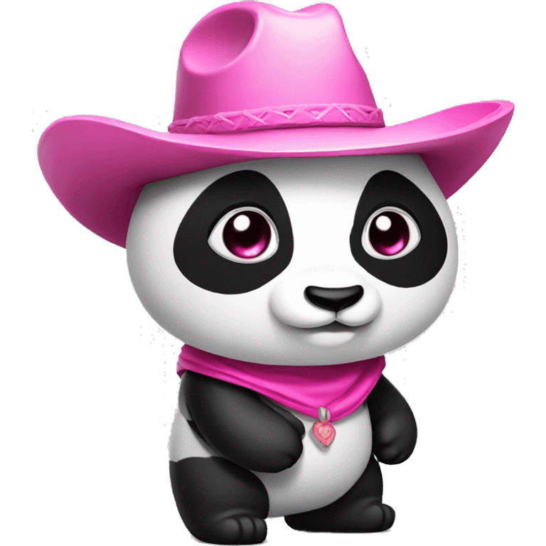 panda with pink cowboy hat emoji