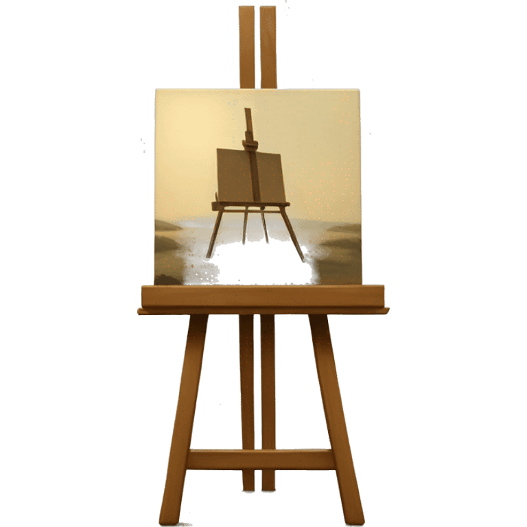 easel with a painting
 emoji