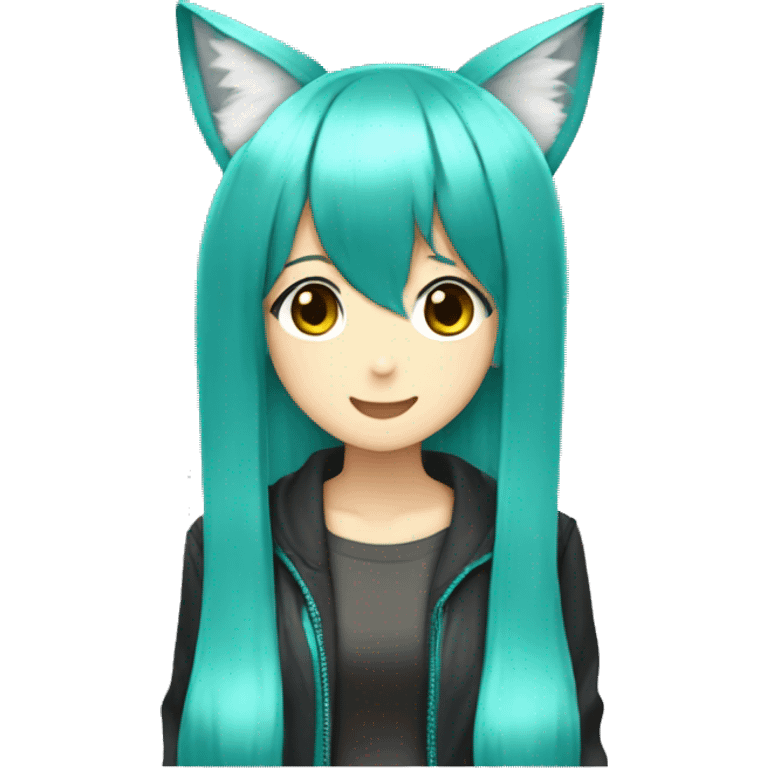 hatsune miku with cat ears emoji