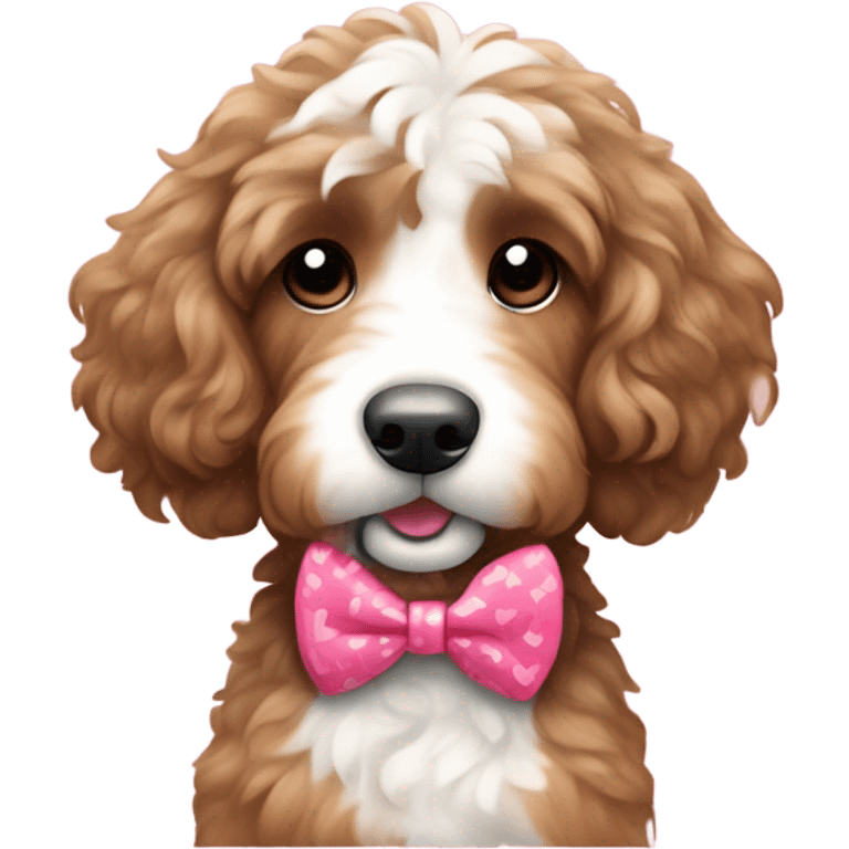 Bernedoodle dressed for Valentine’s Day emoji