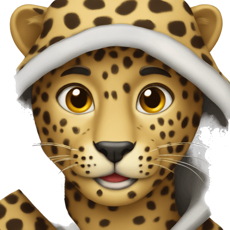 leopard wearing hoodie emoji