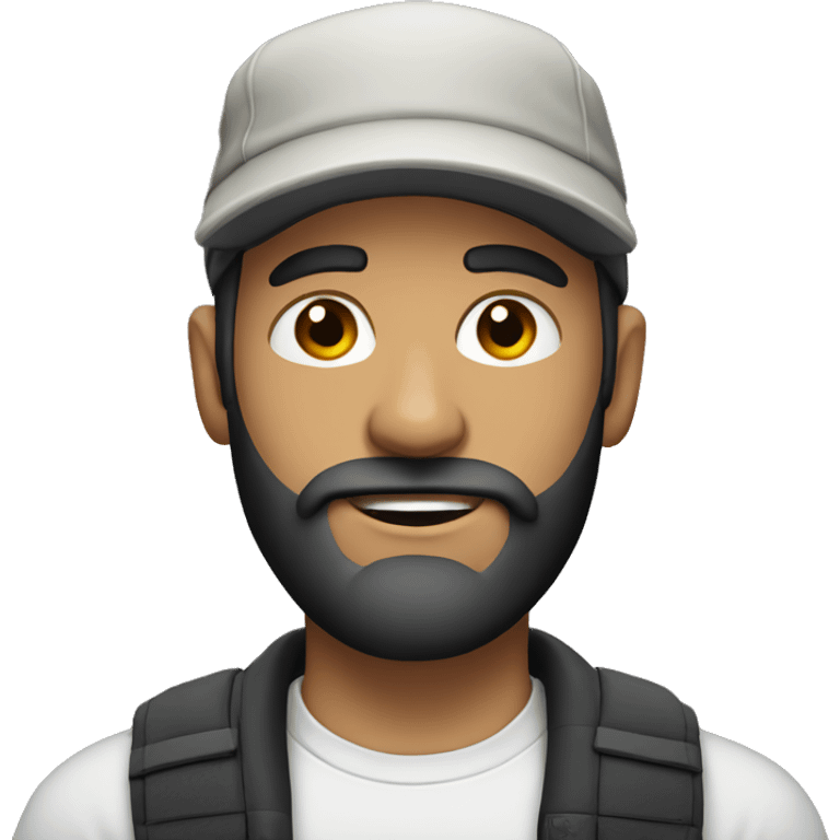 a white man with cap and black beard emoji