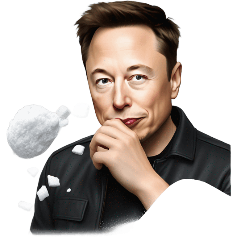 Elon musk sniffing powdered sugar emoji