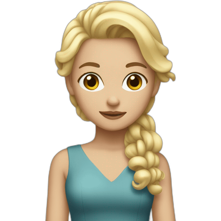 A blonde girl looks like a Jennie wearing a Rosie dress emoji