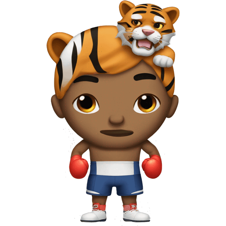 White man Boxer with tiger power  emoji