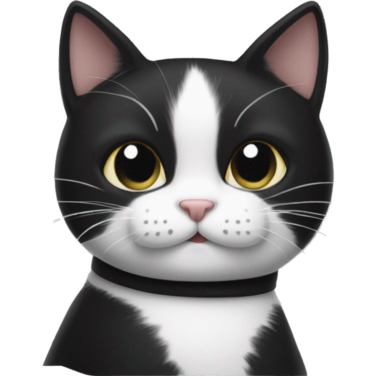 a black and white cat with thumbs emoji