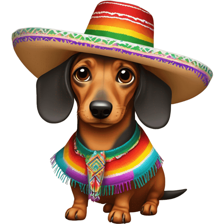 Dachshund wearing Mexican clothes  emoji