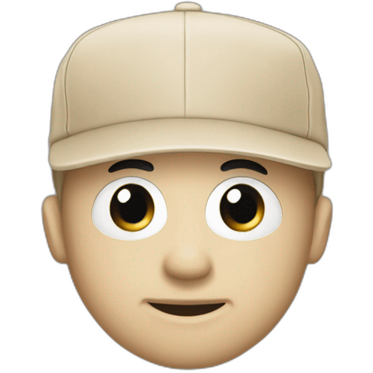 beige cap with words mind your business  emoji