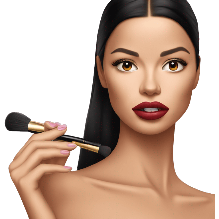 adriana lima putting on makeup emoji