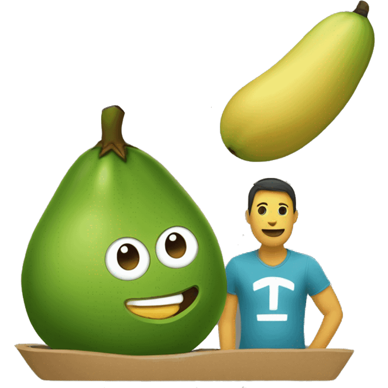 Un aguacate y un plátano mejores amigas  emoji