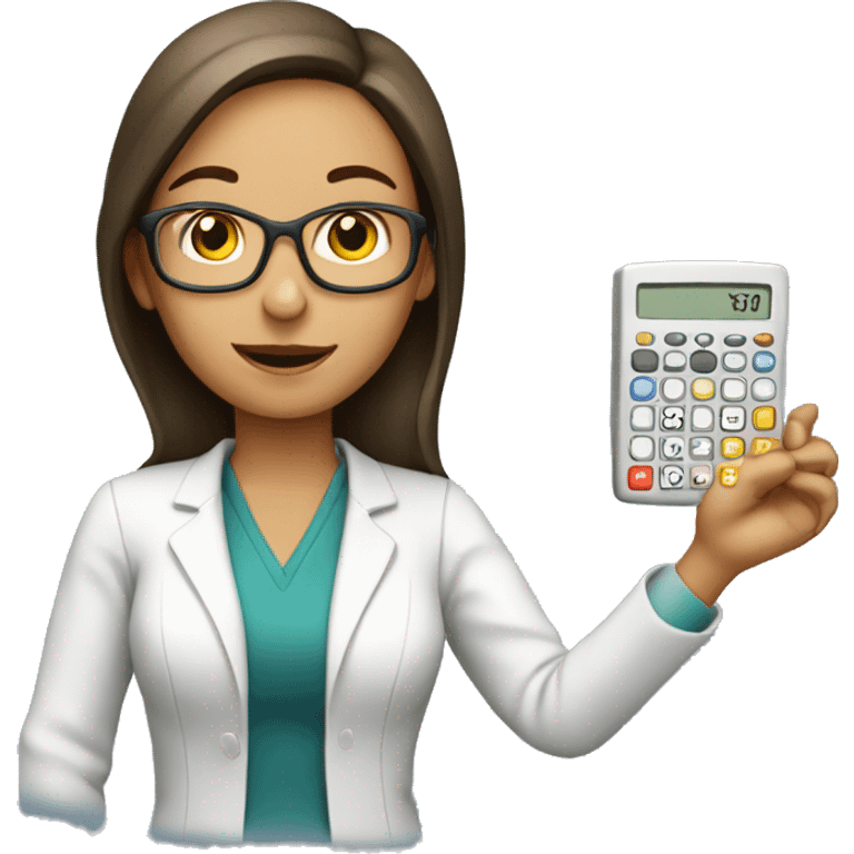 female bookkeeper with calculator emoji