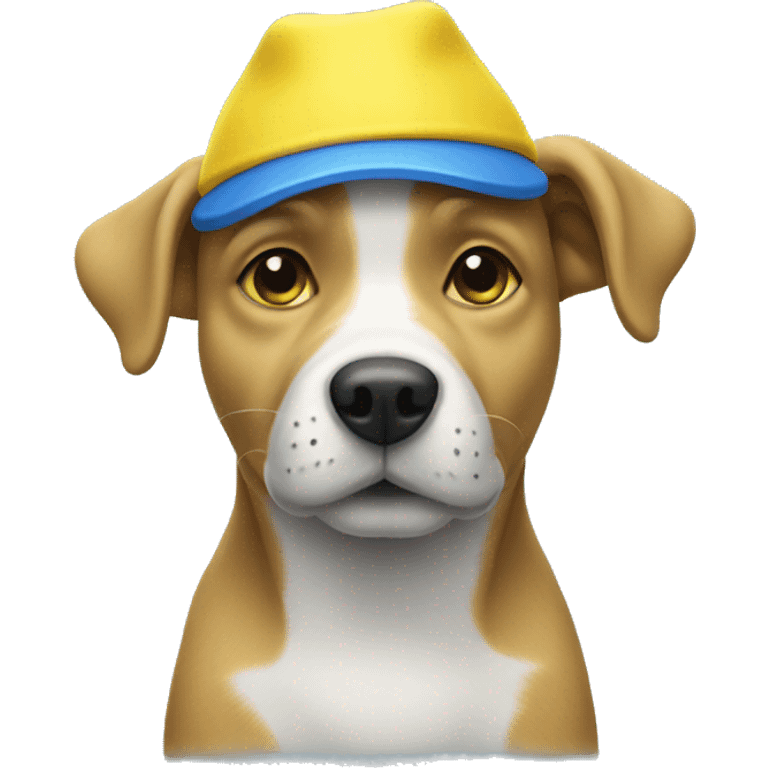 Blue dog with yellow hat emoji