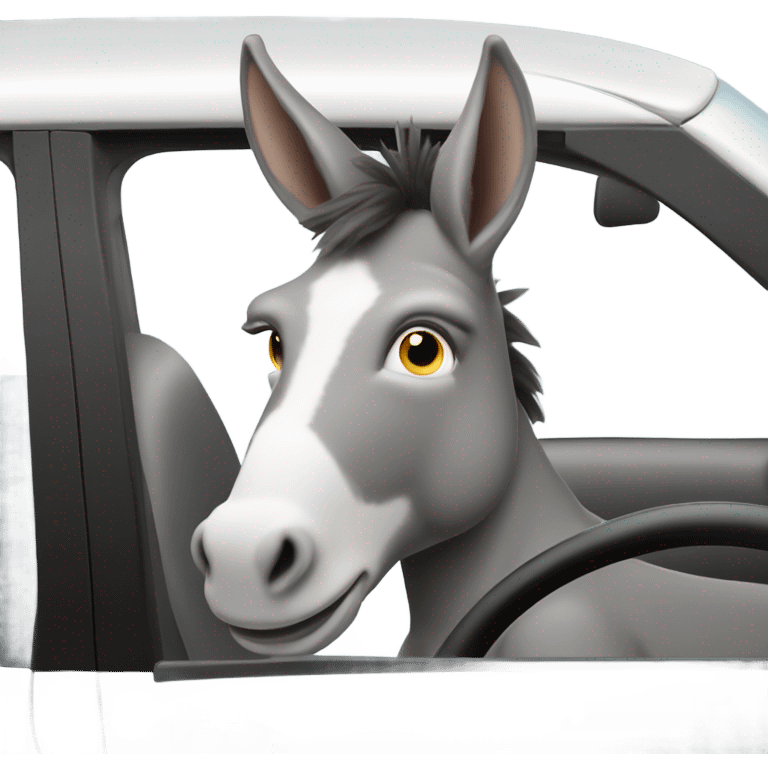 Donkey driving a car emoji