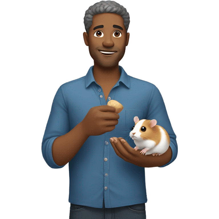 man holding a hamster in his hand emoji