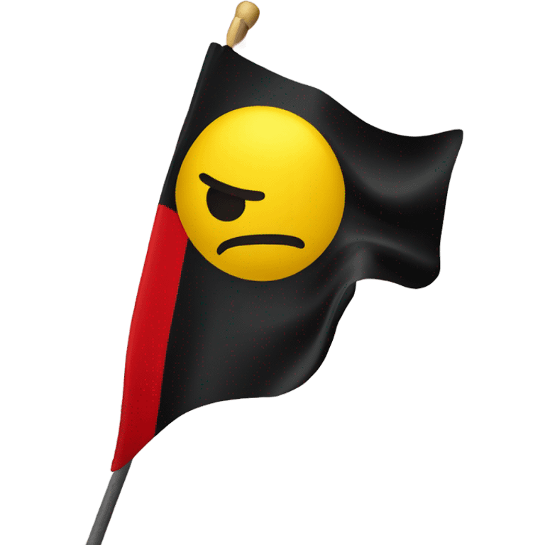 Red and black flag with yellow dot in the middle  emoji