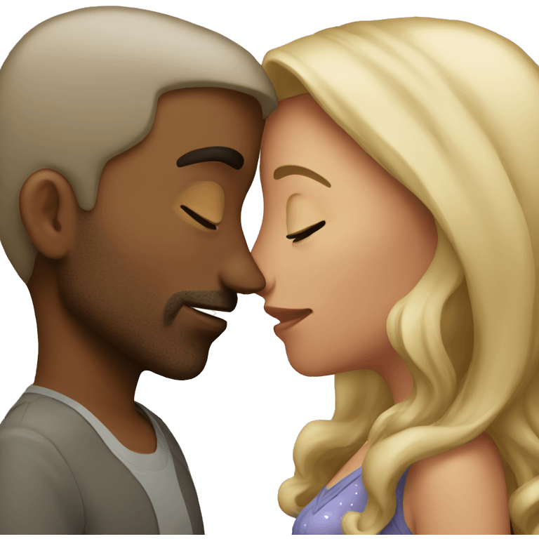 couple kissing goodnight emoji