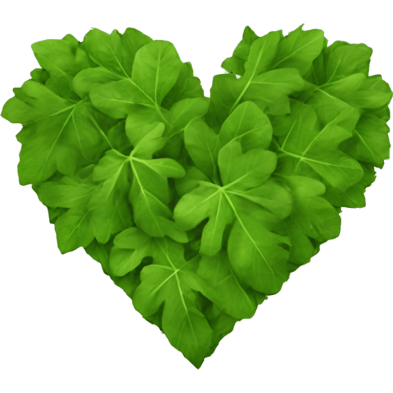 Heart made of leafs emoji