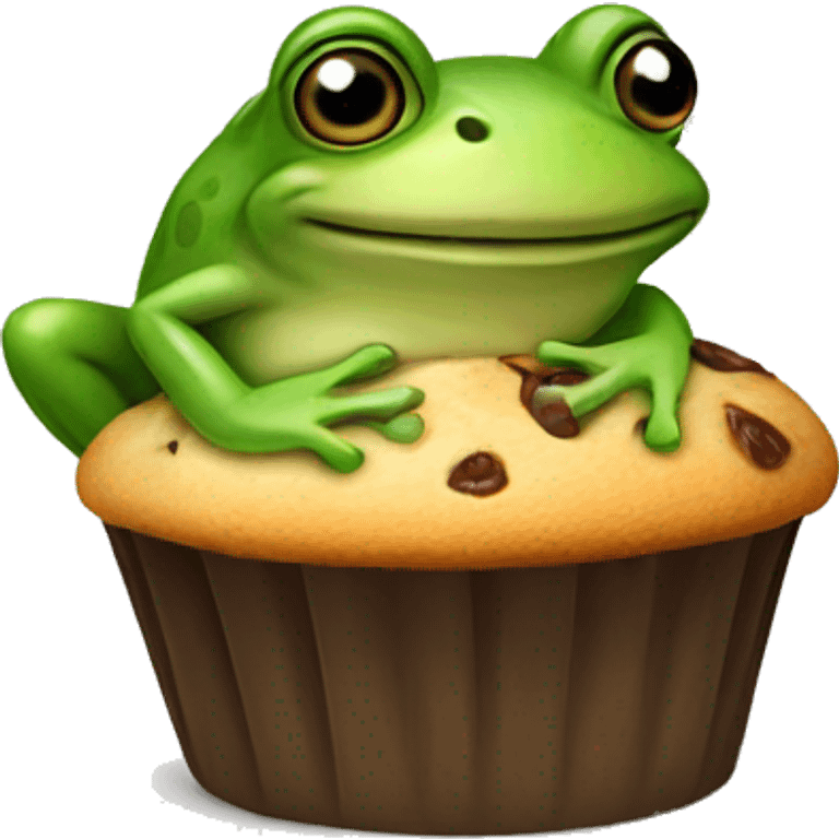 frog eating muffin emoji