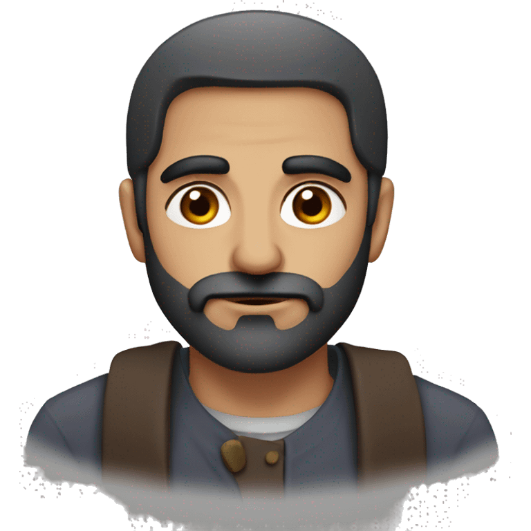 Armenian man with dark beard and hazel eyes emoji