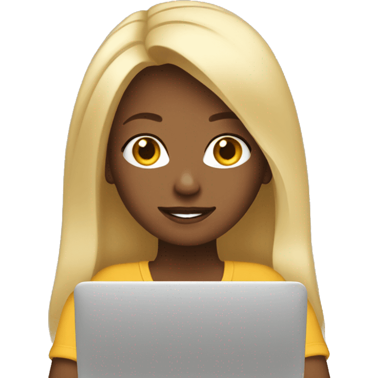 Blonde girl with laptop emoji